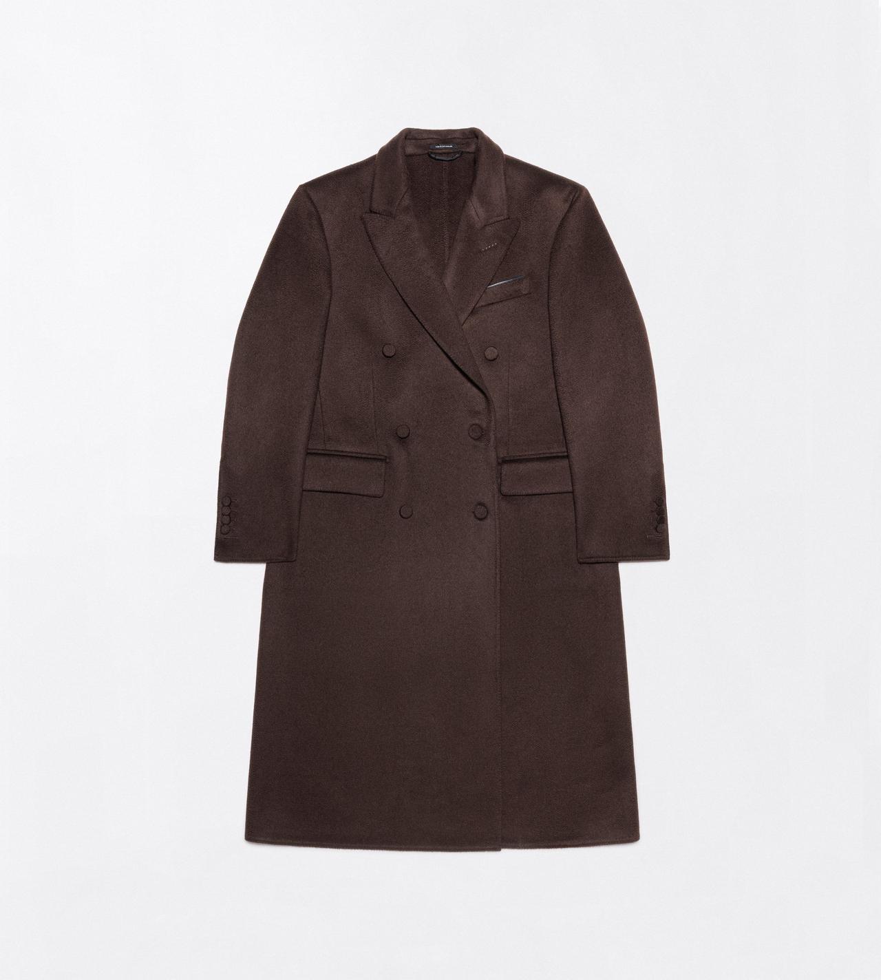 TOM FORD CASHMERE DARK CHOCOLATE CASHMERE DOUBLE BREASTED OVERCOAT