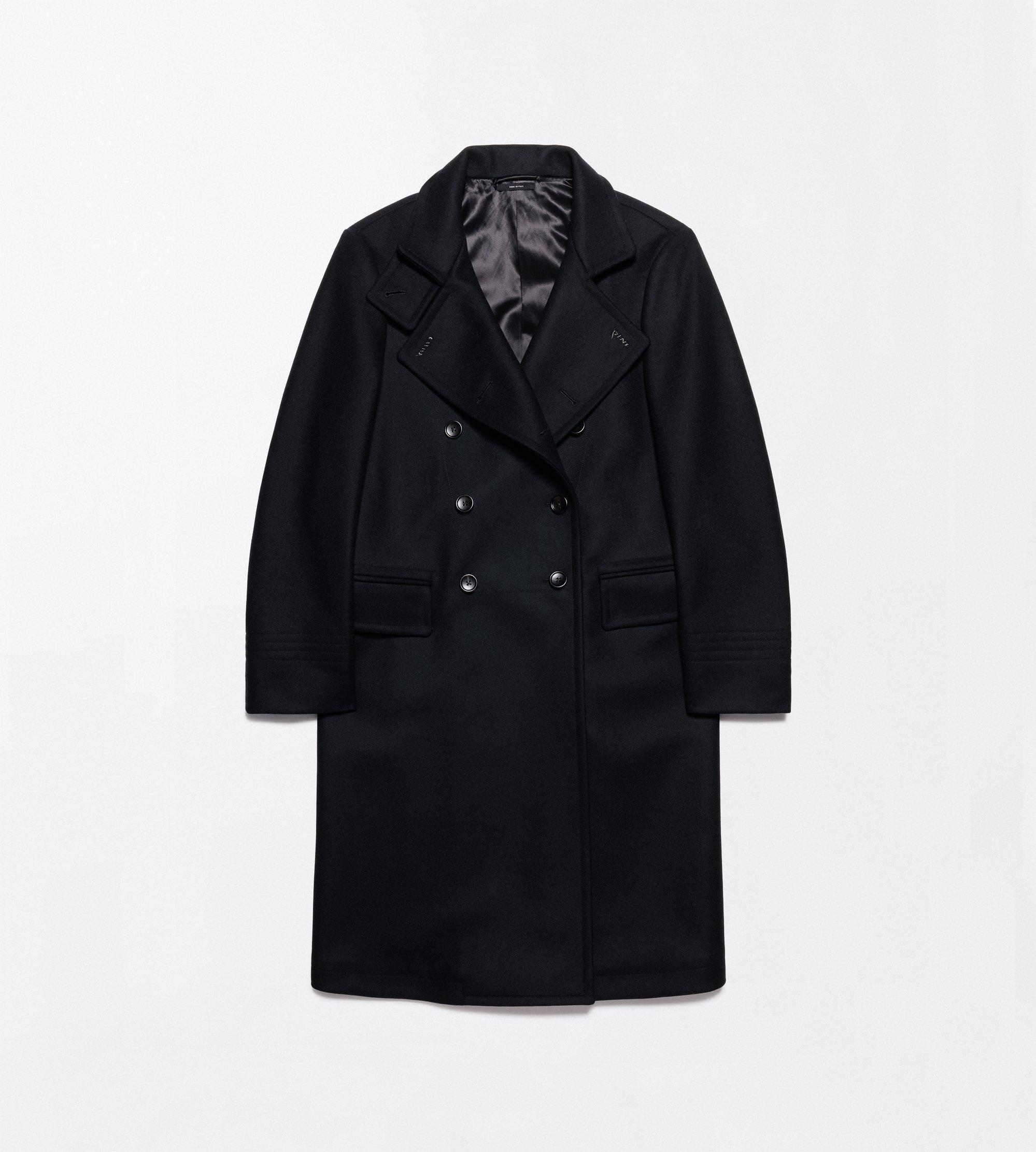 WOOL FELT FUNNEL NECK RELAXED FIT BRIDGE COAT
