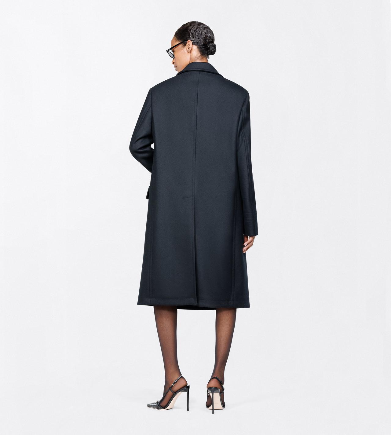 TOM FORD WOOL BLACK WOOL FELT FUNNEL NECK RELAXED FIT BRIDGE COAT