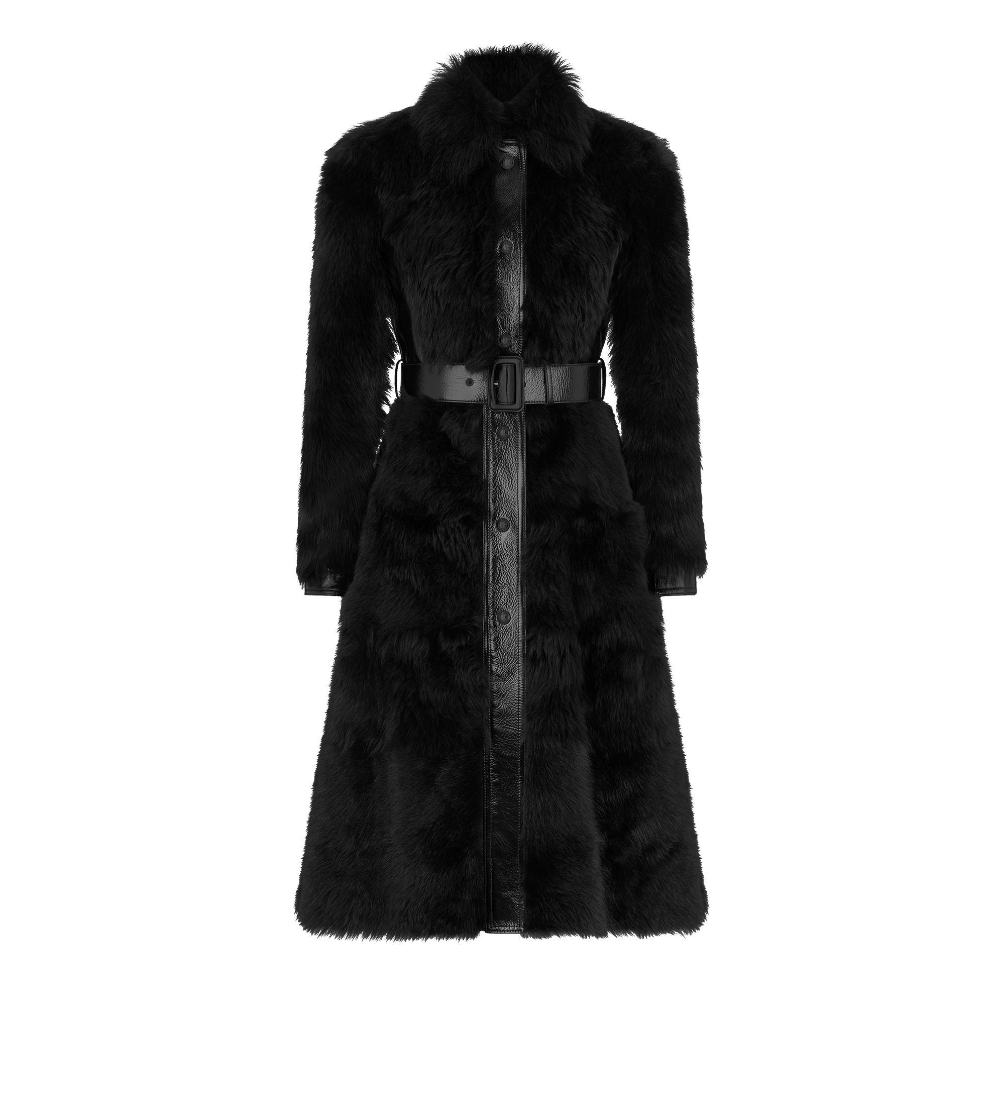SHEARLING BELTED COAT