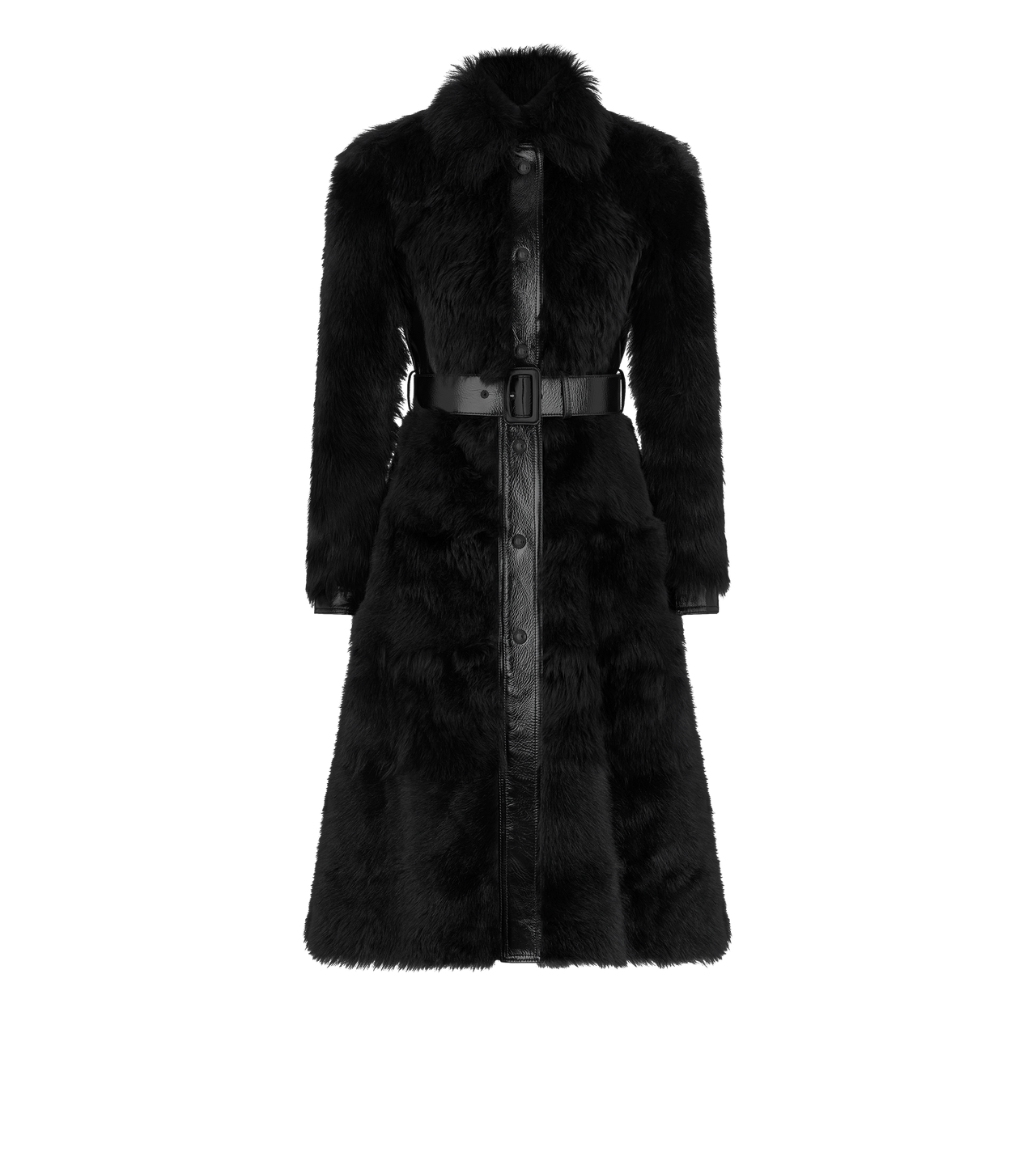 SHEARLING BELTED COAT image number 0