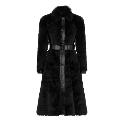 SHEARLING BELTED COAT image number 0