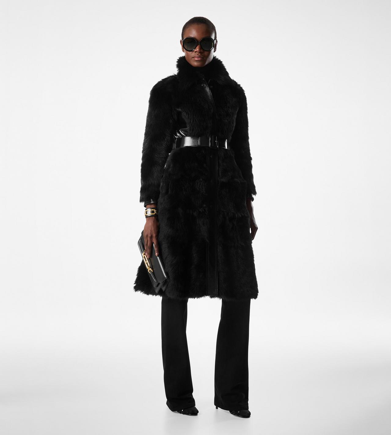 SHEARLING BELTED COAT image number 2