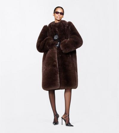 TOM FORD FAUX FUR BROWN FAUX FUR COAT