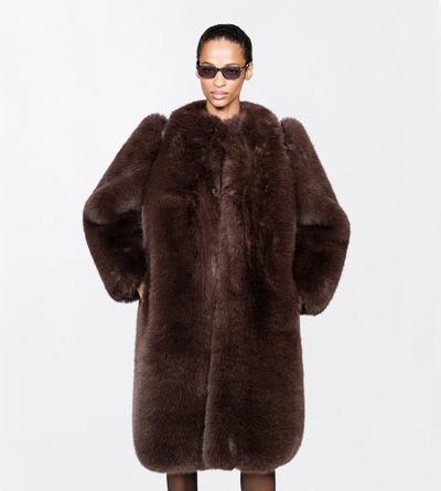 TOM FORD FAUX FUR BROWN FAUX FUR COAT