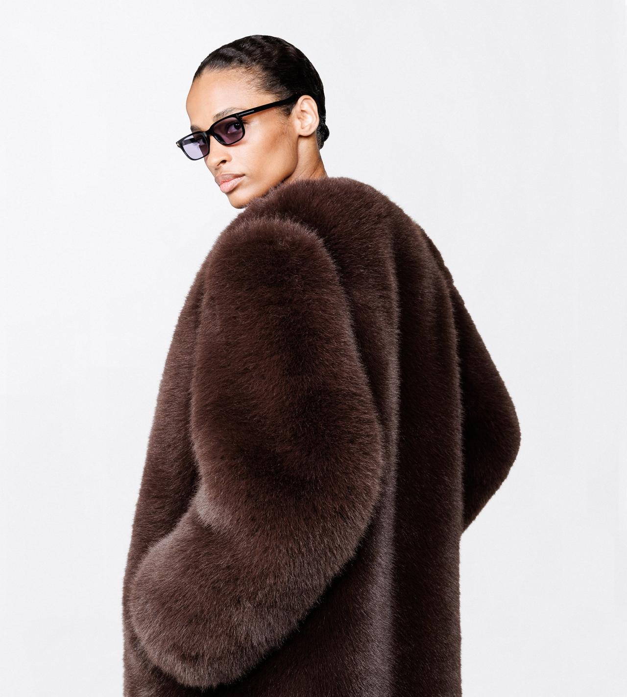 TOM FORD FAUX FUR BROWN FAUX FUR COAT