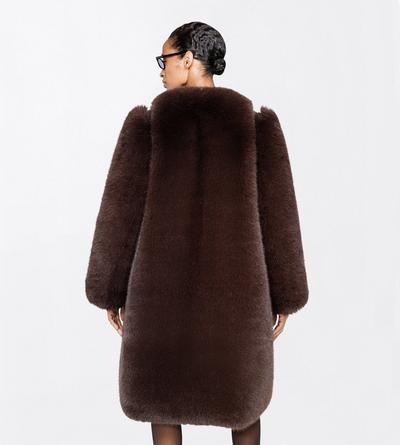 TOM FORD FAUX FUR BROWN FAUX FUR COAT