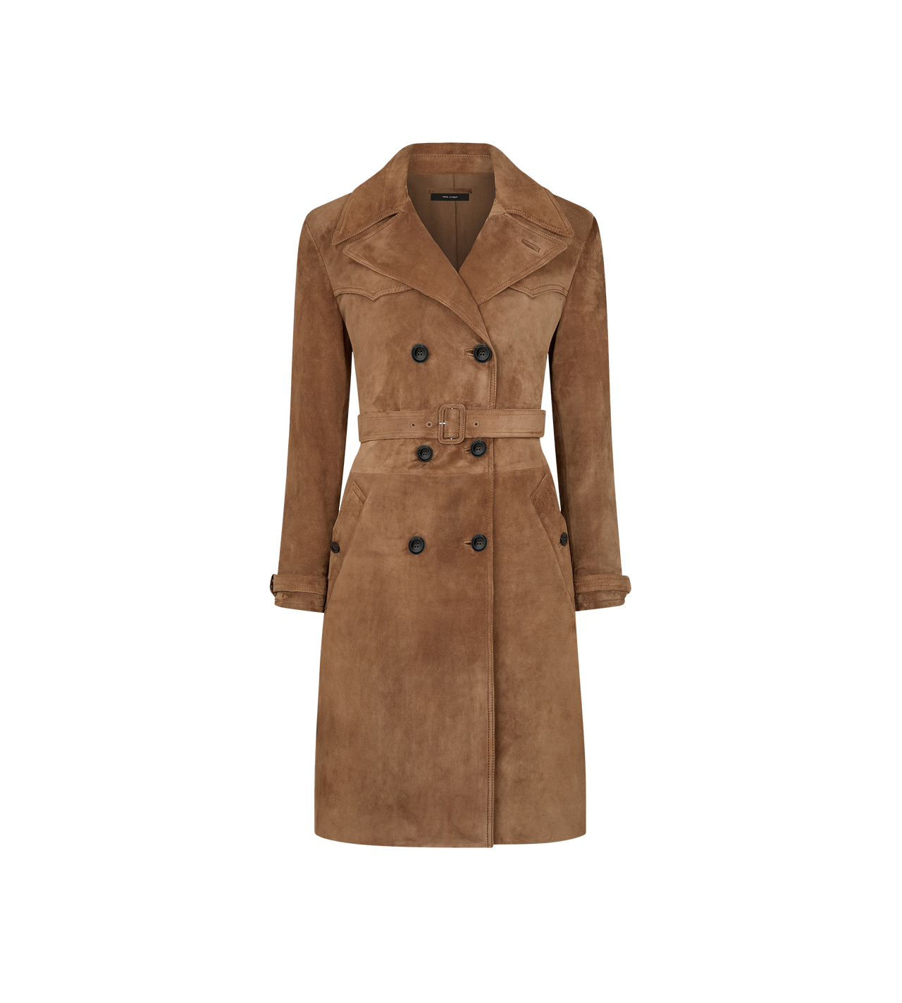 CASHMERE SUEDE DOUBLE BREASTED TRENCH COAT image number 0