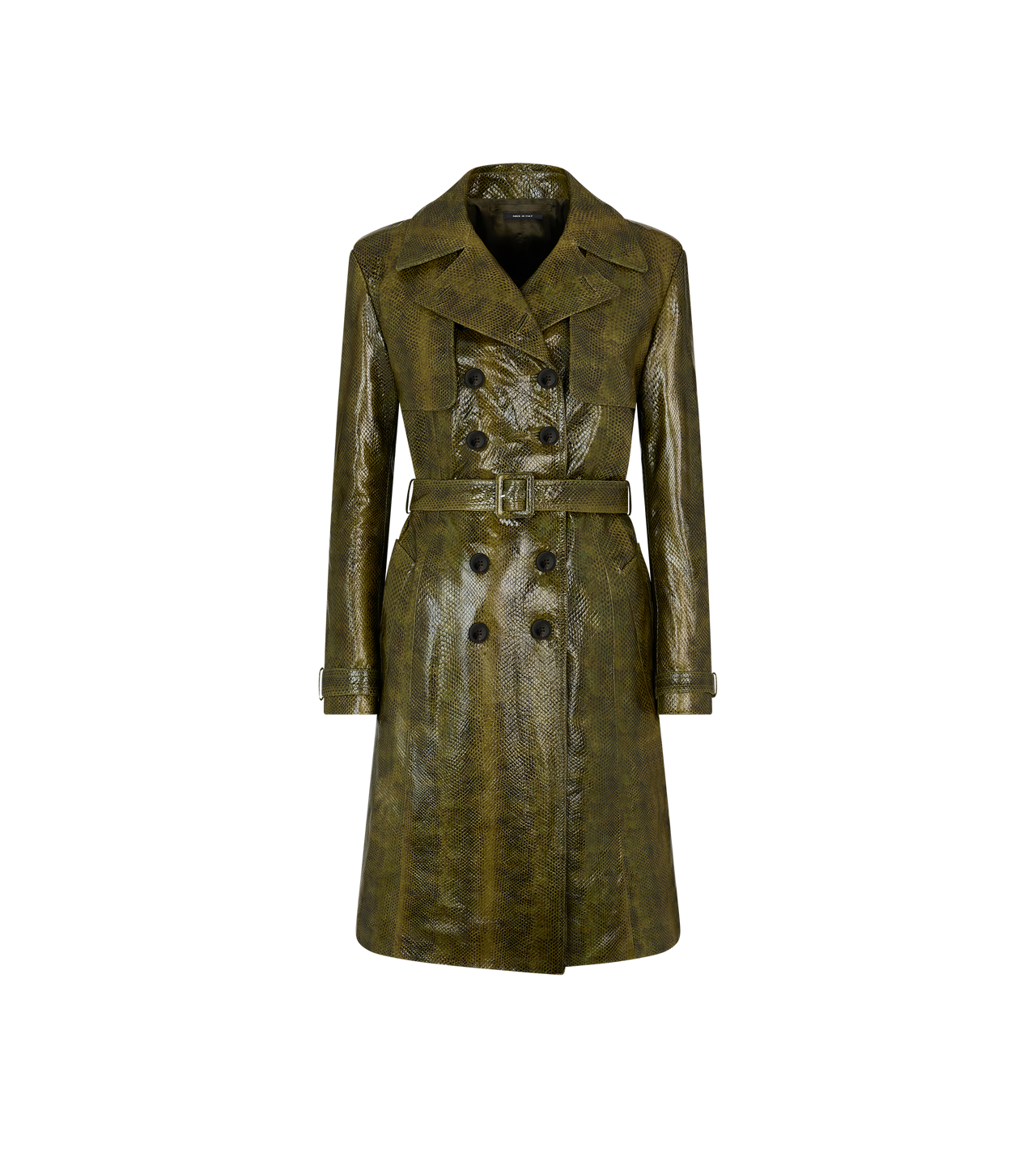 AYERS PRINTED LEATHER TRENCH COAT image number 0