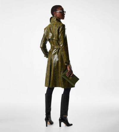 AYERS PRINTED LEATHER TRENCH COAT image number 3