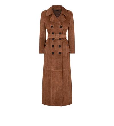 HEATHERED SUEDE LONG COAT