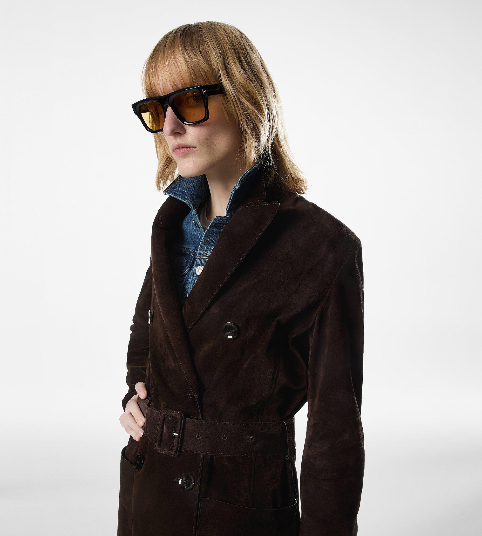 DOUBLE BREASTED BELTED SUEDE COAT | Tom Ford Fashion