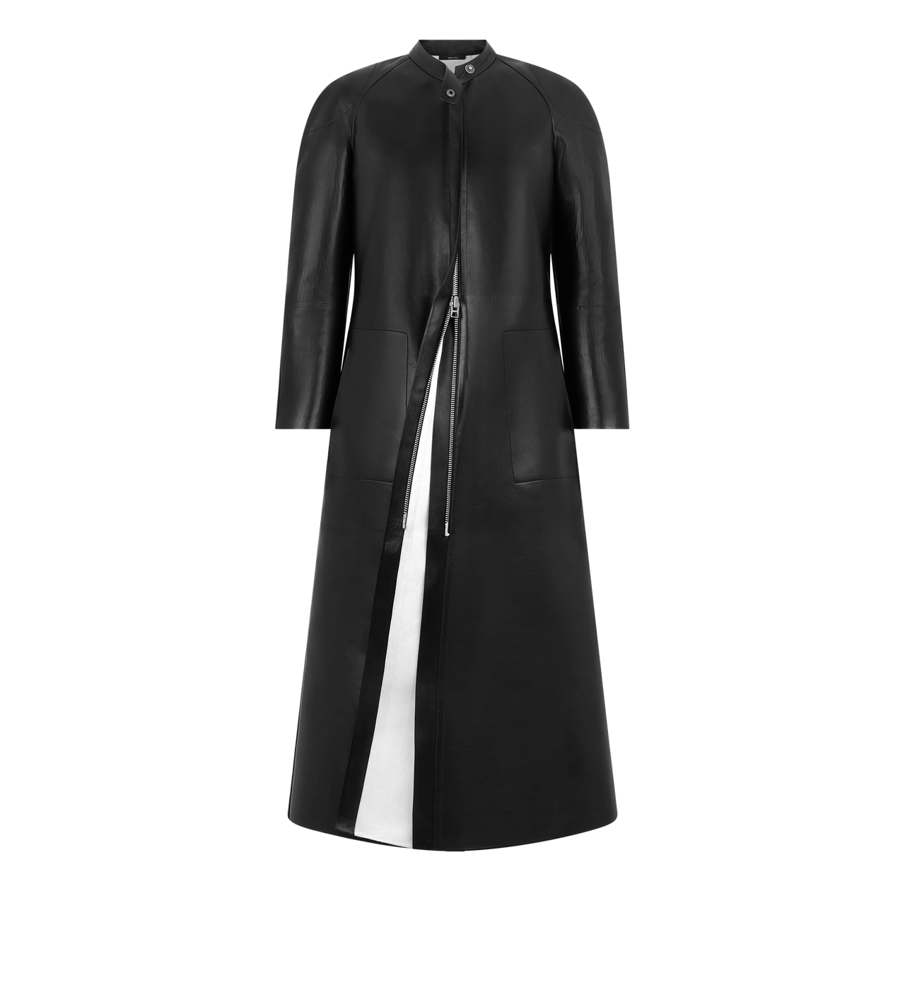 TOM FORD LEATHER BLACK SUPPLE SOFT NAPPA AND WASHED DUCHESSE BIKER COAT