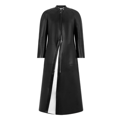 TOM FORD LEATHER BLACK SUPPLE SOFT NAPPA AND WASHED DUCHESSE BIKER COAT
