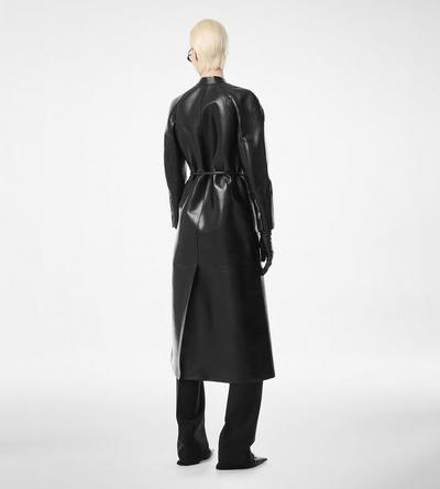 TOM FORD LEATHER BLACK SUPPLE SOFT NAPPA AND WASHED DUCHESSE BIKER COAT