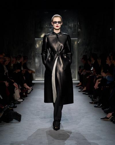 TOM FORD LEATHER BLACK SUPPLE SOFT NAPPA AND WASHED DUCHESSE BIKER COAT