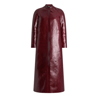 PRINTED LEATHER AND WASHED DUCHESSE BIKER COAT image number 0