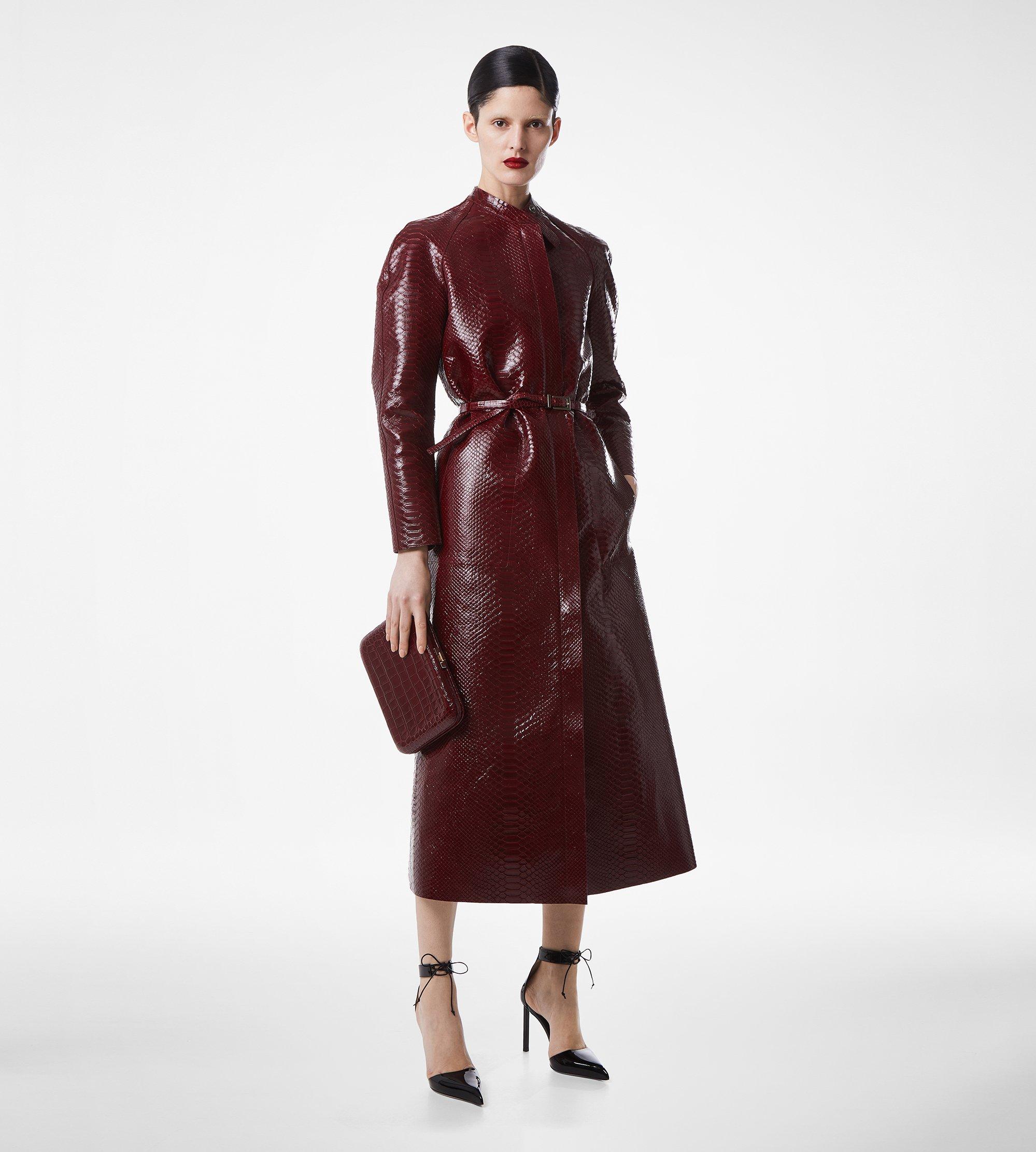 PRINTED LEATHER AND WASHED DUCHESSE BIKER COAT | TOM FORD Fashion
