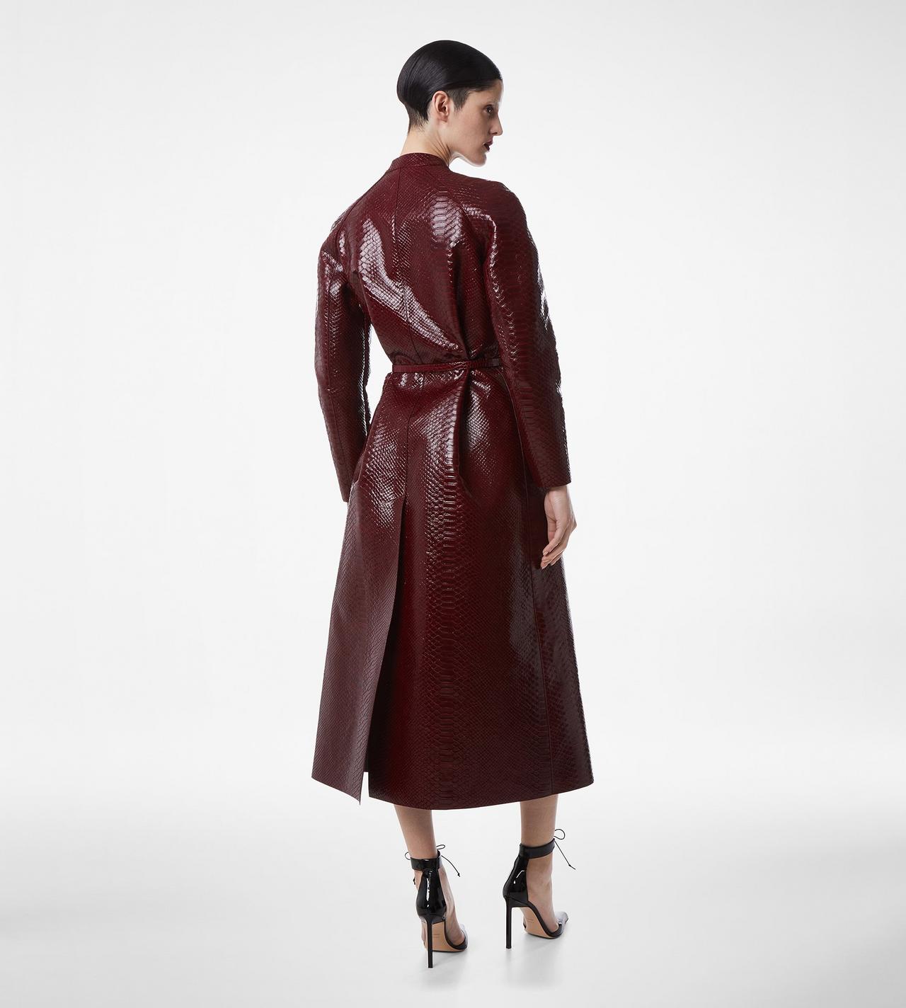 PRINTED LEATHER AND WASHED DUCHESSE BIKER COAT image number 3
