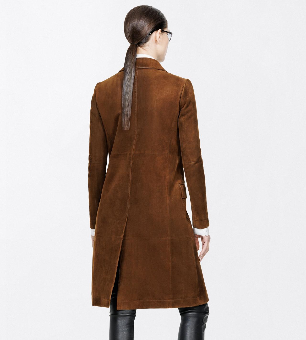 TOM FORD LEATHER LAND BROWN FULL GRAIN LAMB SUEDE MACKINTOSH COAT