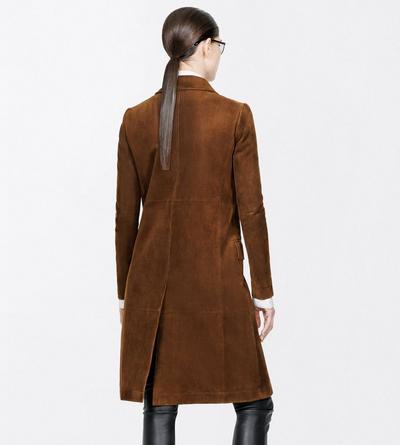 TOM FORD LEATHER LAND BROWN FULL GRAIN LAMB SUEDE MACKINTOSH COAT