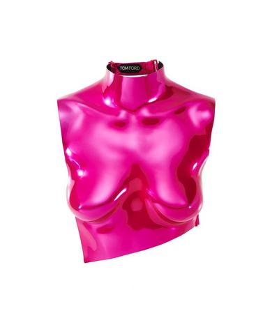LACQUERED CHROME ACRYLIC ANATOMICAL BREASTPLATE image number 0