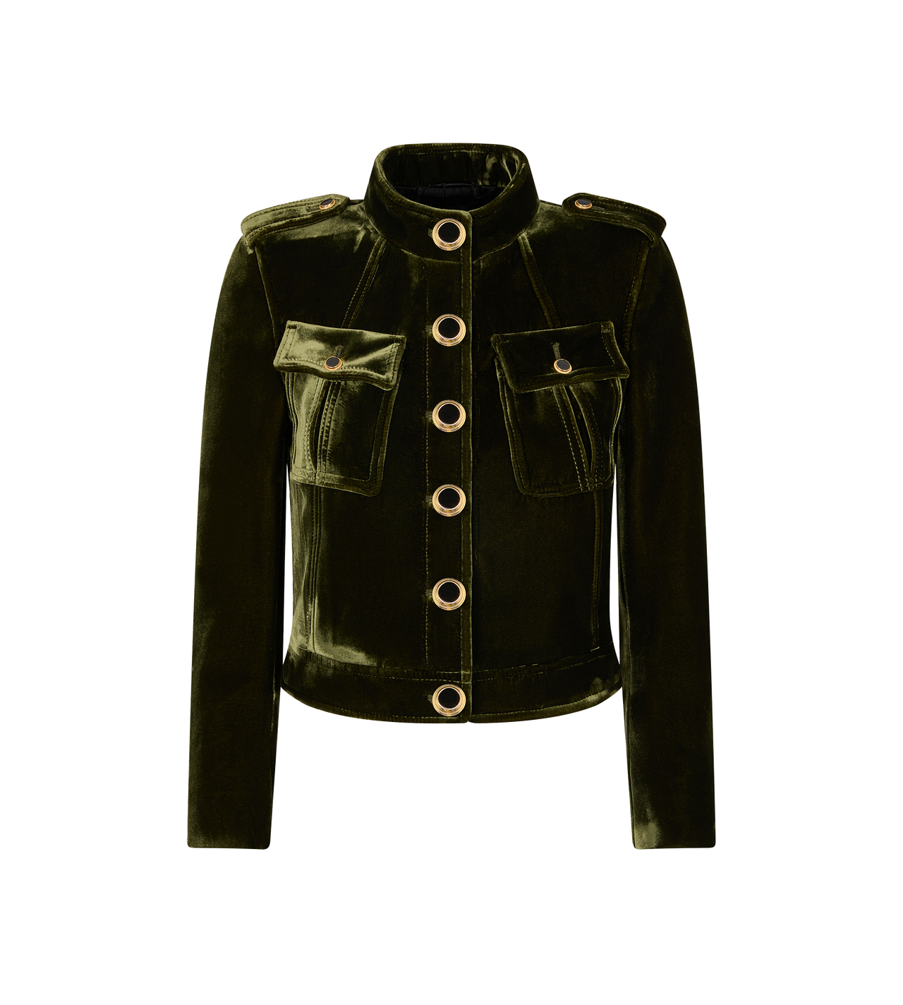 BONDED VELVET MILITARY CHASSEUR JACKET image number 0