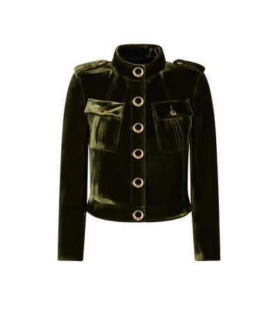 BONDED VELVET MILITARY CHASSEUR JACKET image number 0