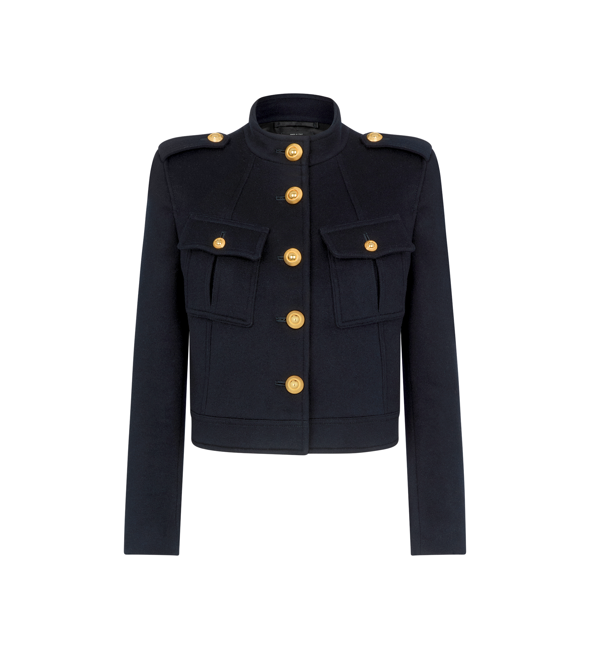 WOOL AND CASHMERE BLEND MILITARY CHASSEUR JACKET