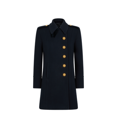 WOOL CASHMERE DUFFLE ASYMMETRIC PEACOAT