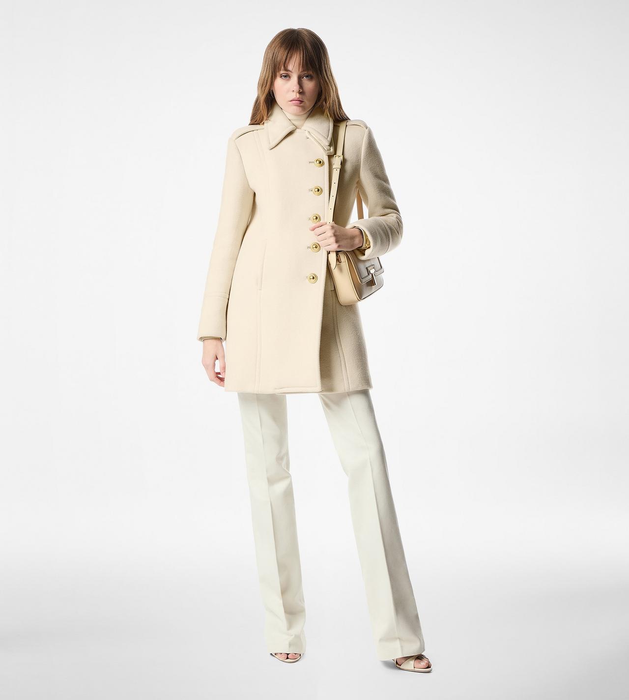 WOOL CASHMERE DUFFLE ASYMMETRIC PEACOAT image number 1