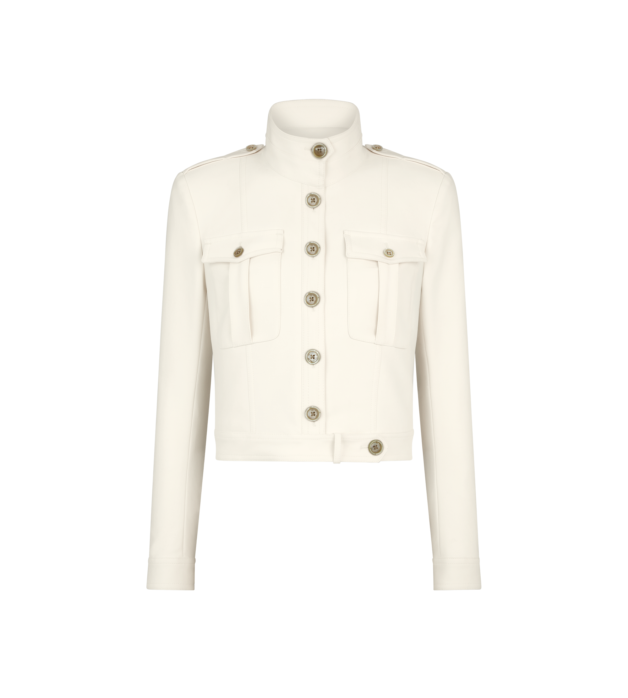 STAND COLLAR CROPPED SAFARI JACKET