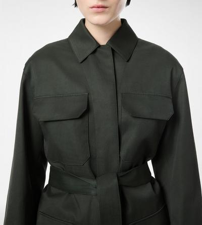 COTTON VISCOSE TWILL BELTED SAFARI JACKET image number 1