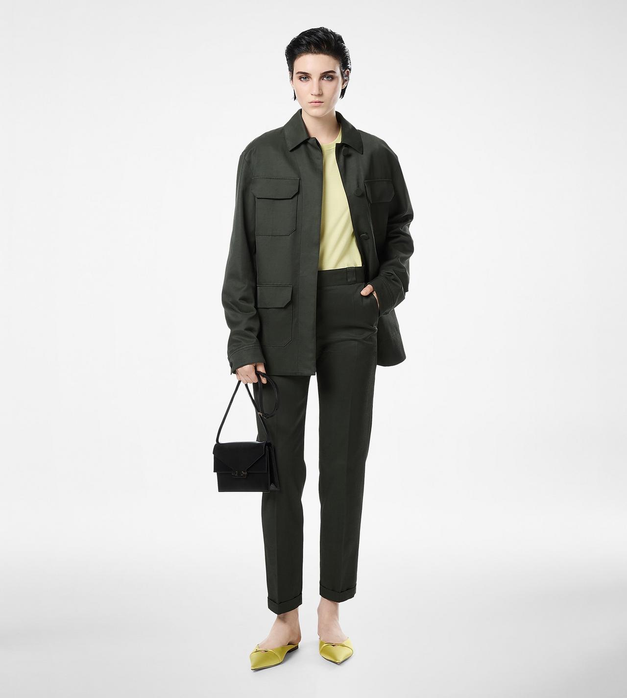 COTTON VISCOSE TWILL BELTED SAFARI JACKET image number 2