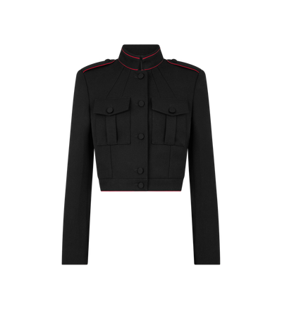 SHARP WOOL GABARDINE OFFICER JACKET WITH PIPING image number 0