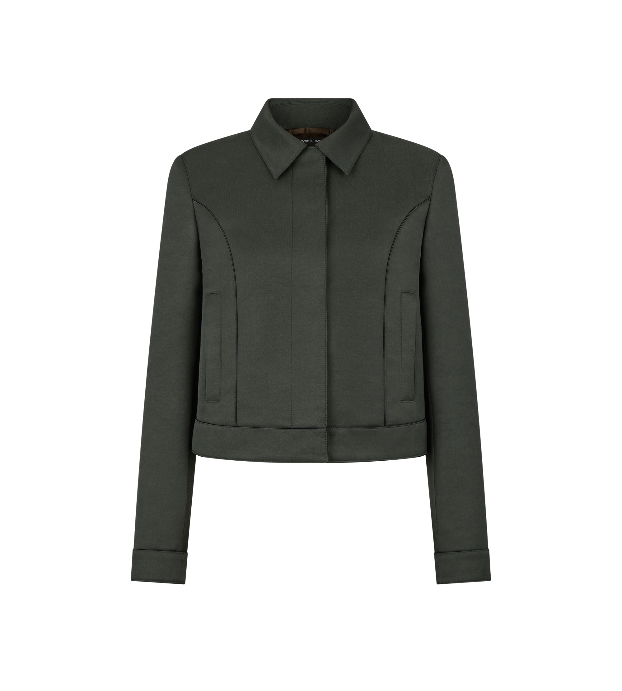 COTTON VISCOSE TWILL BLOUSON WITH PIPING