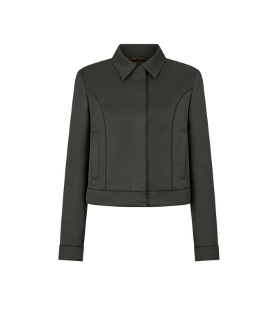 COTTON VISCOSE TWILL BLOUSON WITH PIPING image number 0