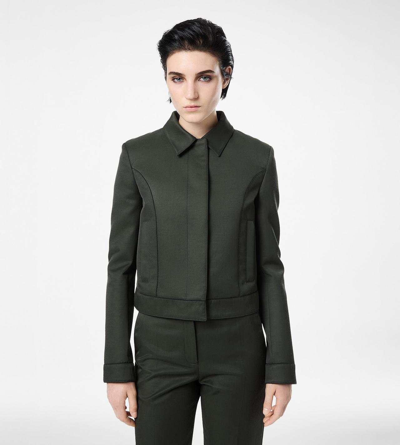 COTTON VISCOSE TWILL BLOUSON WITH PIPING image number 3