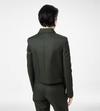 COTTON VISCOSE TWILL BLOUSON WITH PIPING image number 4