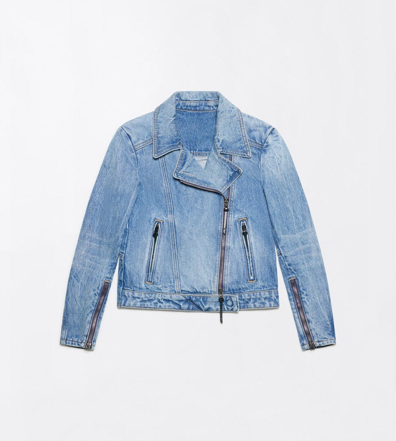 TOM FORD DENIM DENIM STONEWASHED DENIM BIKER JACKET WITH T-TRIM