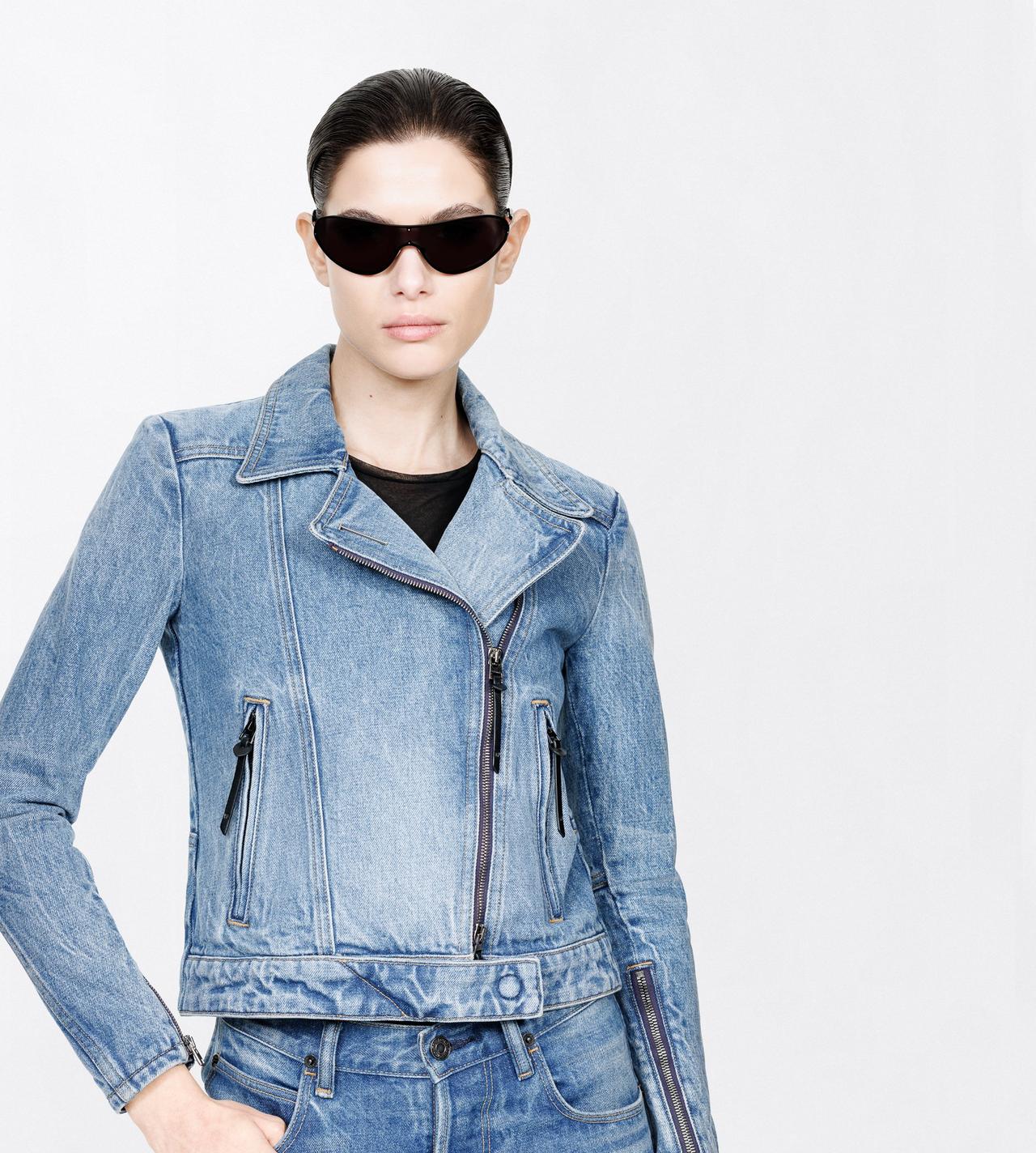 TOM FORD DENIM DENIM STONEWASHED DENIM BIKER JACKET WITH T-TRIM