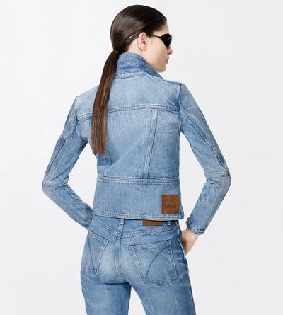 TOM FORD DENIM DENIM STONEWASHED DENIM BIKER JACKET WITH T-TRIM