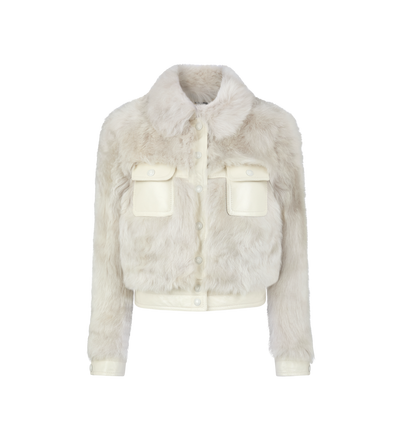 SOFT SHEARLING & GRAIN LUX GOAT LEATHER WESTERN JACKET image number 0