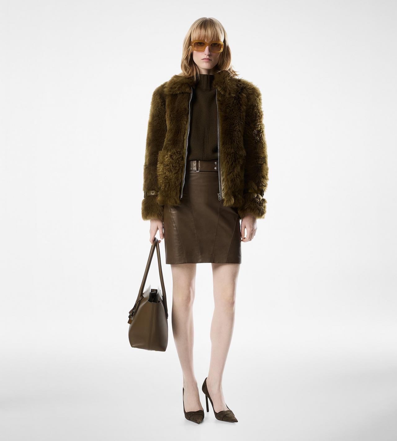 SHEARLING BLOUSON WITH LEATHER DETAILS image number 2