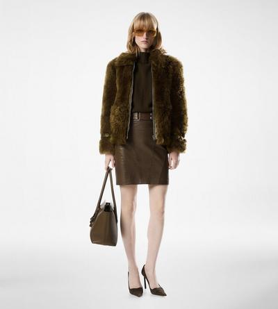 SHEARLING BLOUSON WITH LEATHER DETAILS image number 2