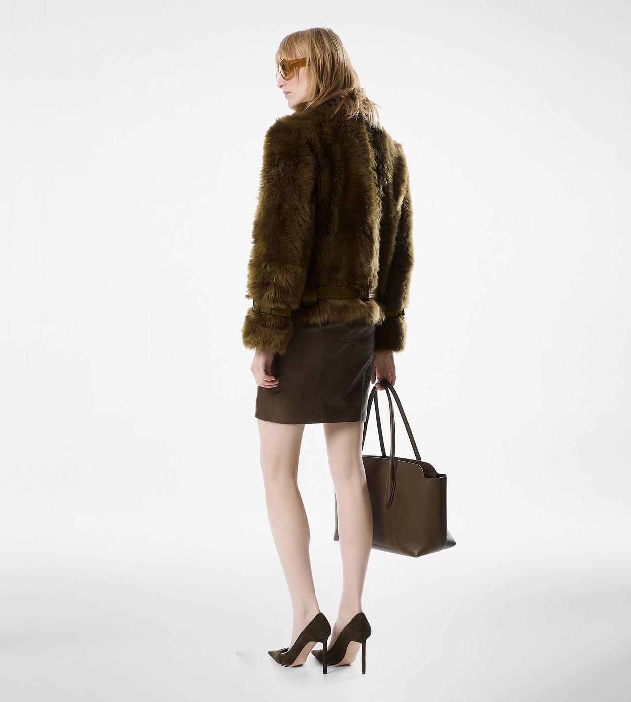 SHEARLING BLOUSON WITH LEATHER DETAILS image number 3