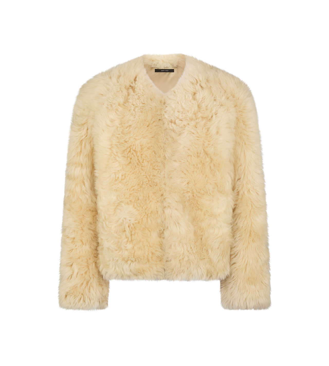 COLLARLESS SHEARLING JACKET image number 0