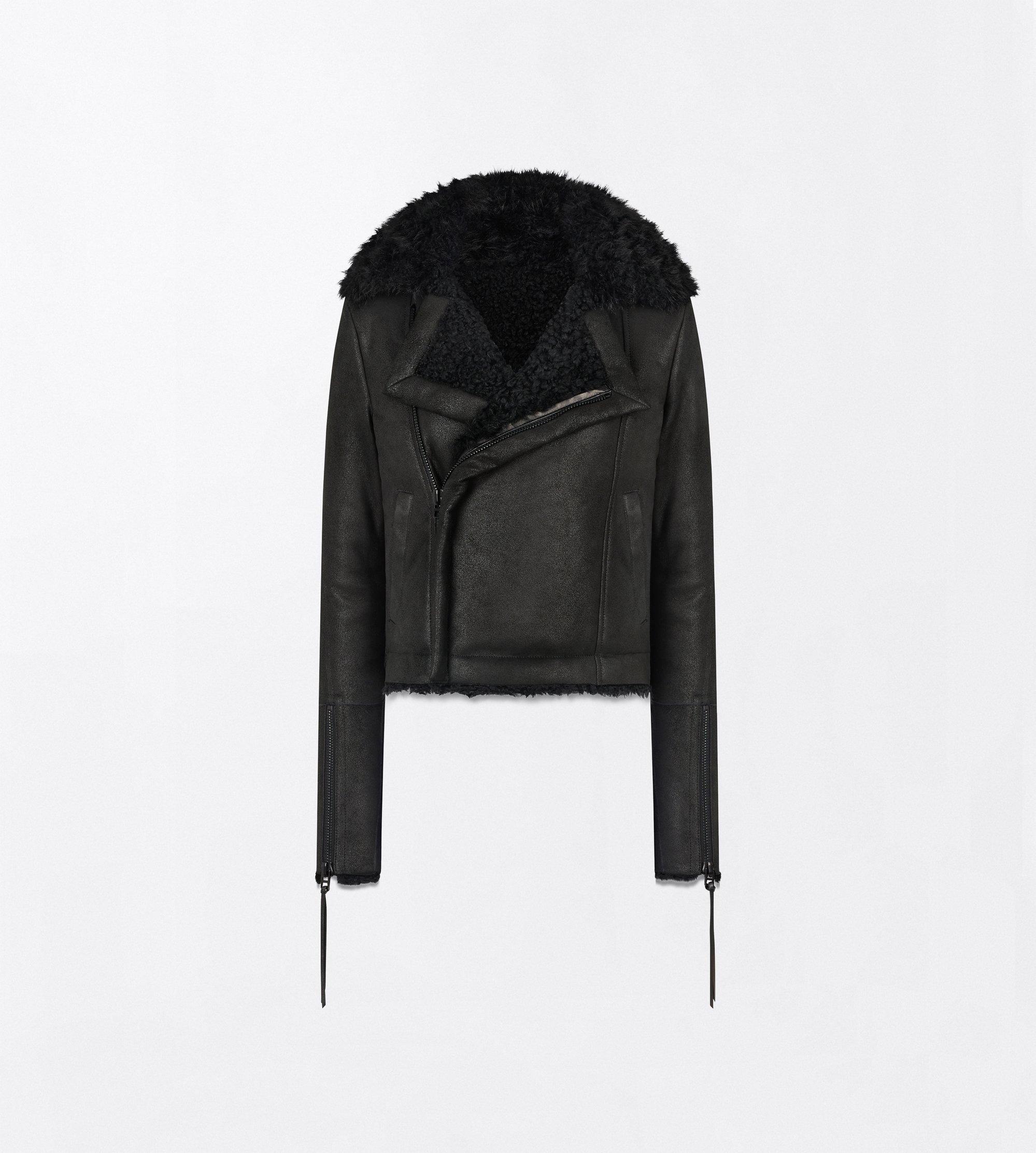 WAVY LAMB SHEARLING AND NAPPA BIKER JACKET