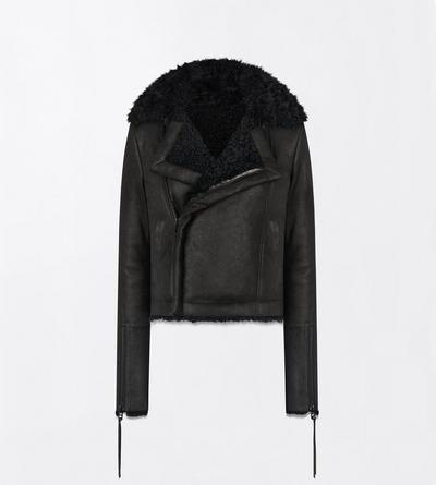 WAVY LAMB SHEARLING AND NAPPA BIKER JACKET