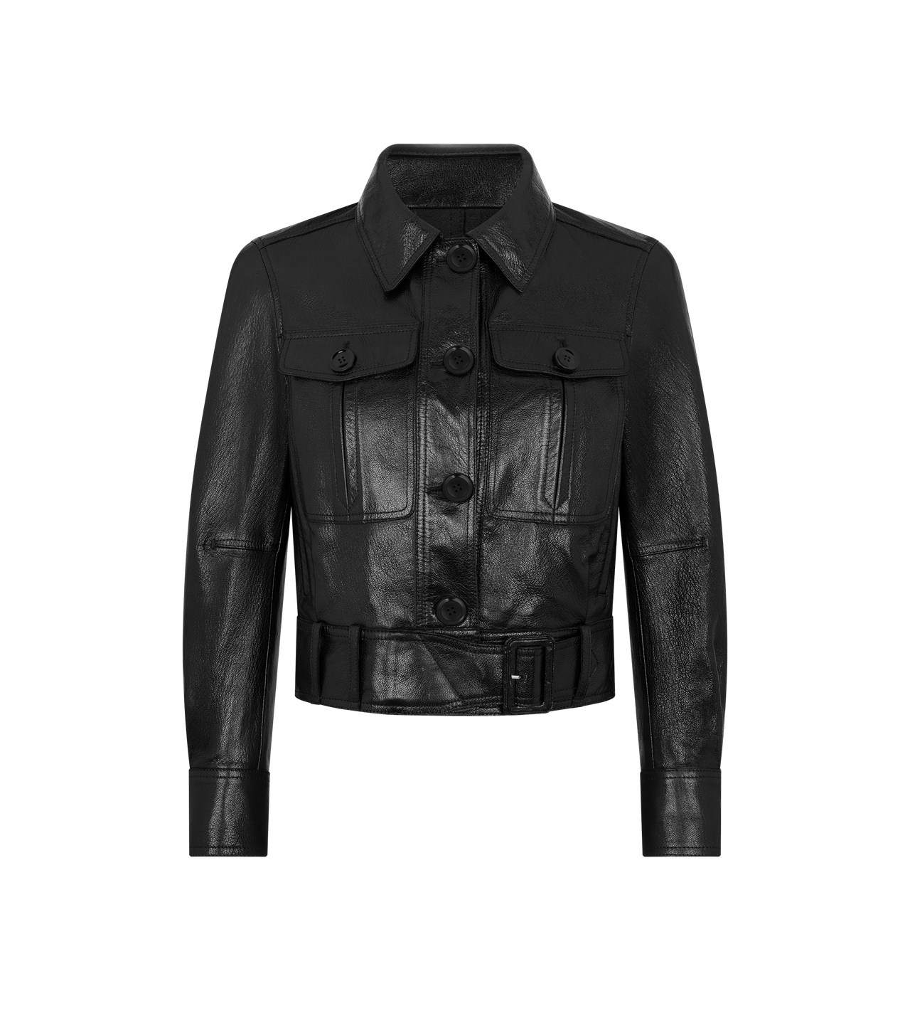 CROPPED LEATHER JACKET image number 0